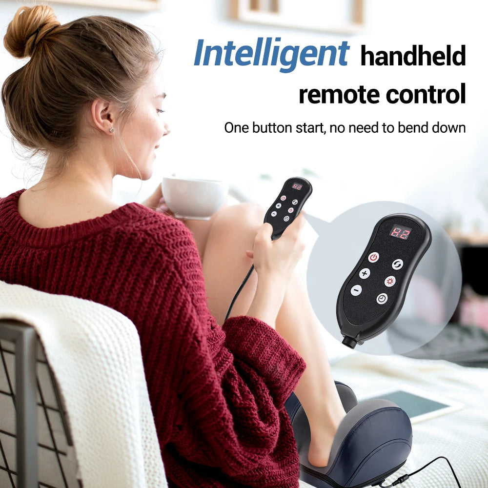 Remote Control Calf Foot Massager Kneading Pressing Hot Compress Therapy