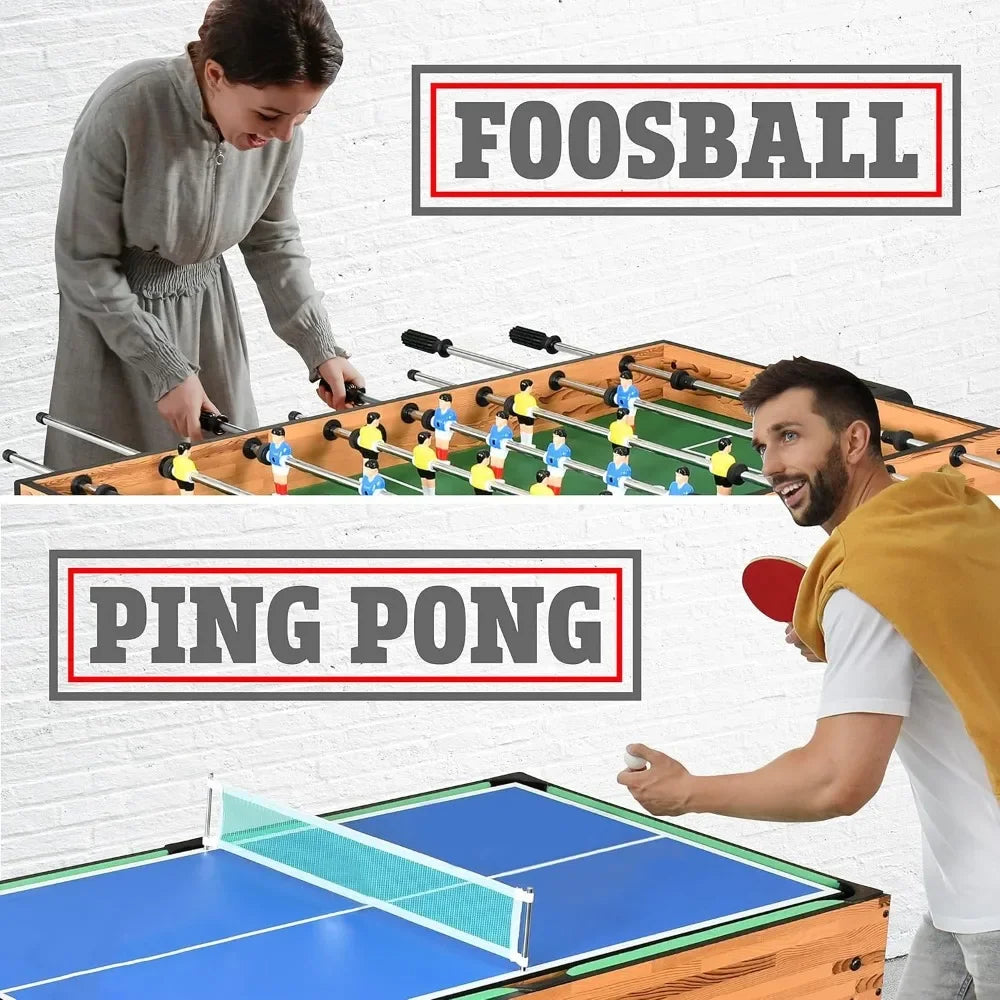 48" Sports Arcade Games with Accessories, Ping Pong, Hockey, Pool, Soccer, Foosball All in One