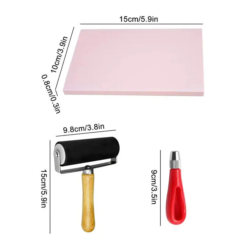 Rubber Stamp Making Kit with Block Printing Tool