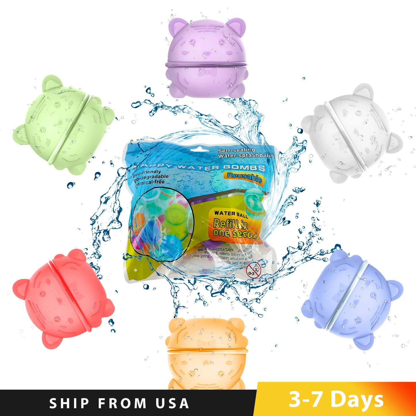 Reusable Water Balloons Adults Kids Girls Summer Swimming Pool Beach