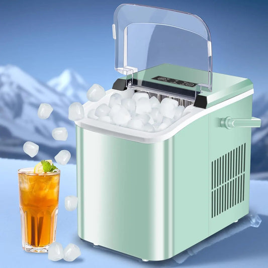 Portable Ice Machine with Carry Handle, 2 Sizes of Ice cubes