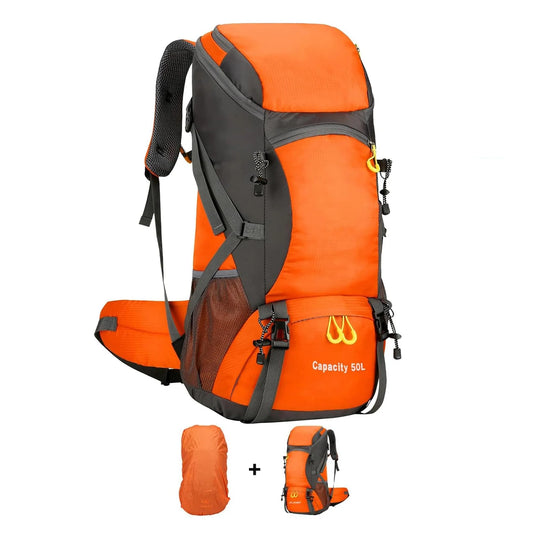 Waterproof 50L Lightweight Backpack with Rain Cover for Camping Trekking Hiking Walking Outdoor Sports