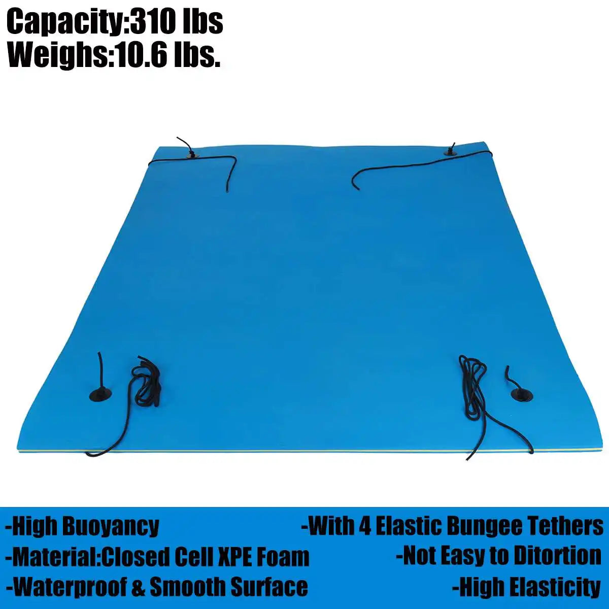 Floating Foam Swimming Mat 3-Layer 9' x 6'/12.8' x 5' with Storage Straps