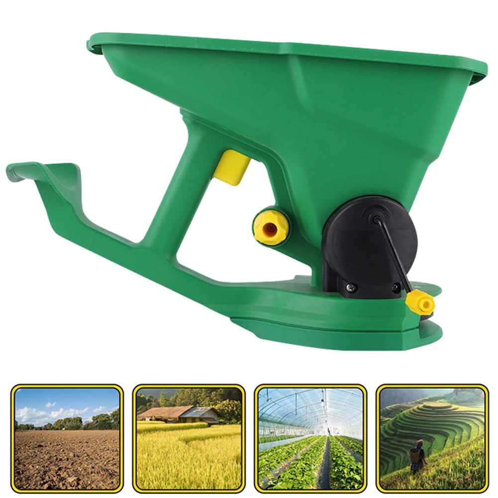 Manual Garden Seed Spreader 1.5L Capacity with 5 Gears Adjustable