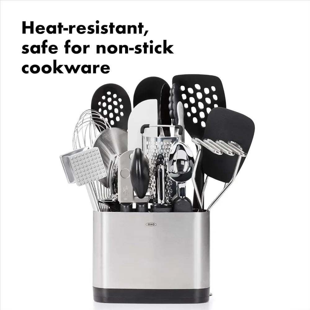 15-Piece Everyday Kitchen Utensil Set Silver