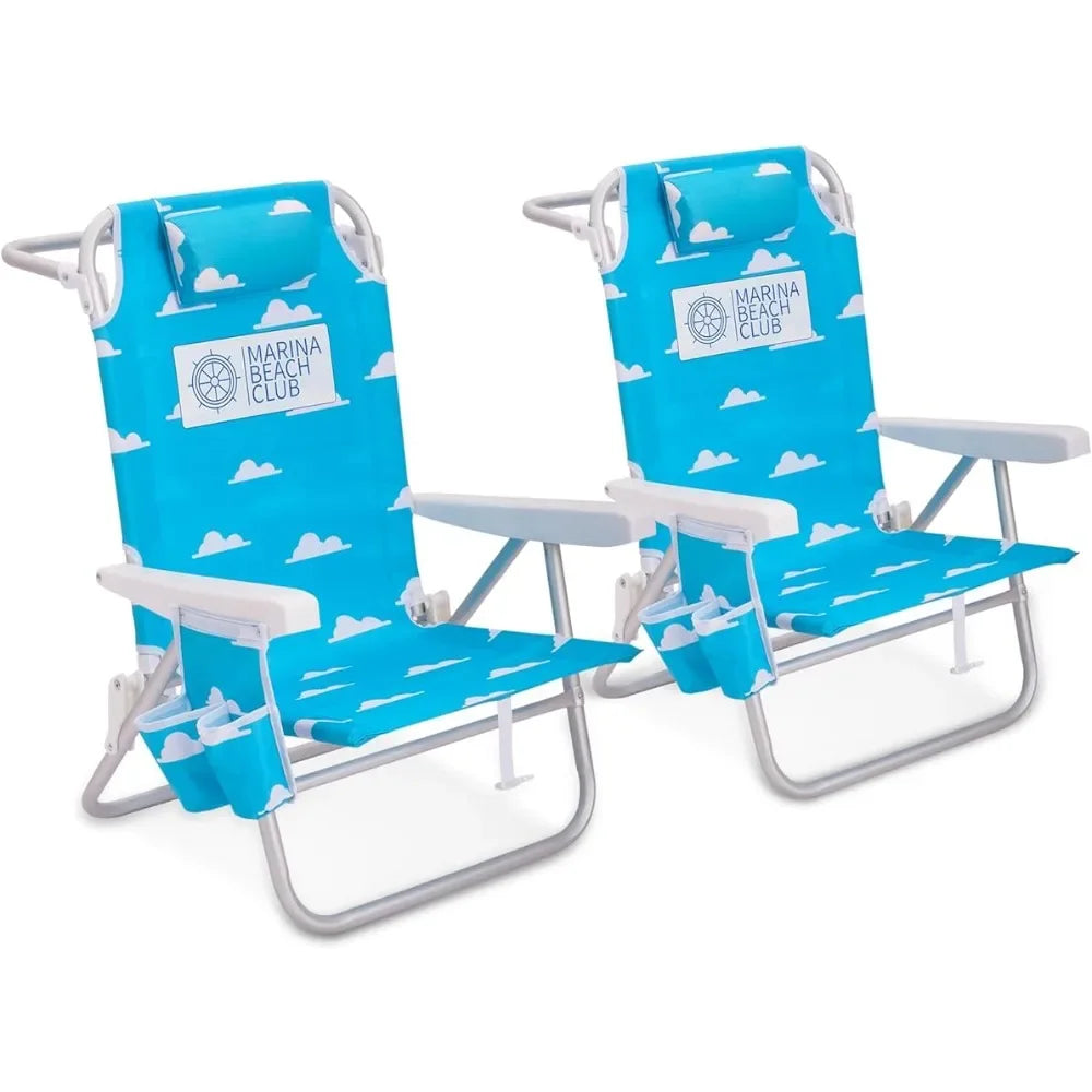 Beach Chair 2-Pack,180° adjustable, Foldable Patio Recliner.