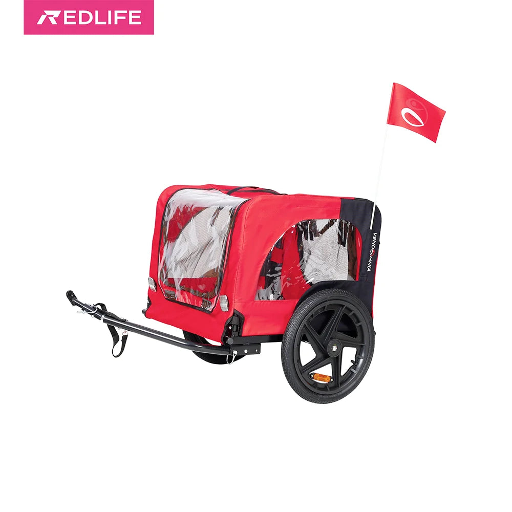 Bicycle trailer for pet foldable waterproof w/ reflector and safety flag up to 88lbs