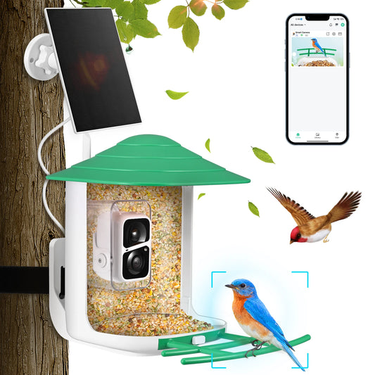 Smart Bird Feeder,1080P HD Camera & Solar Panel