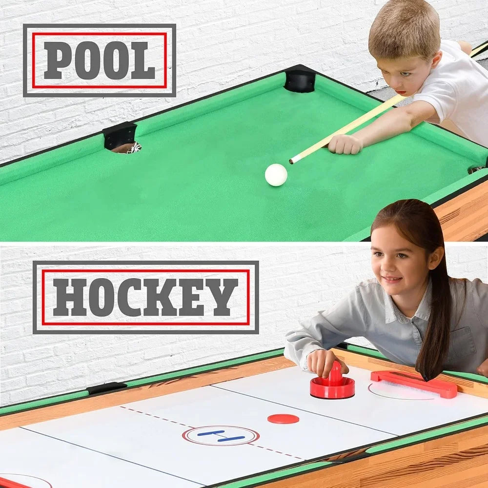 48" Sports Arcade Games with Accessories, Ping Pong, Hockey, Pool, Soccer, Foosball All in One