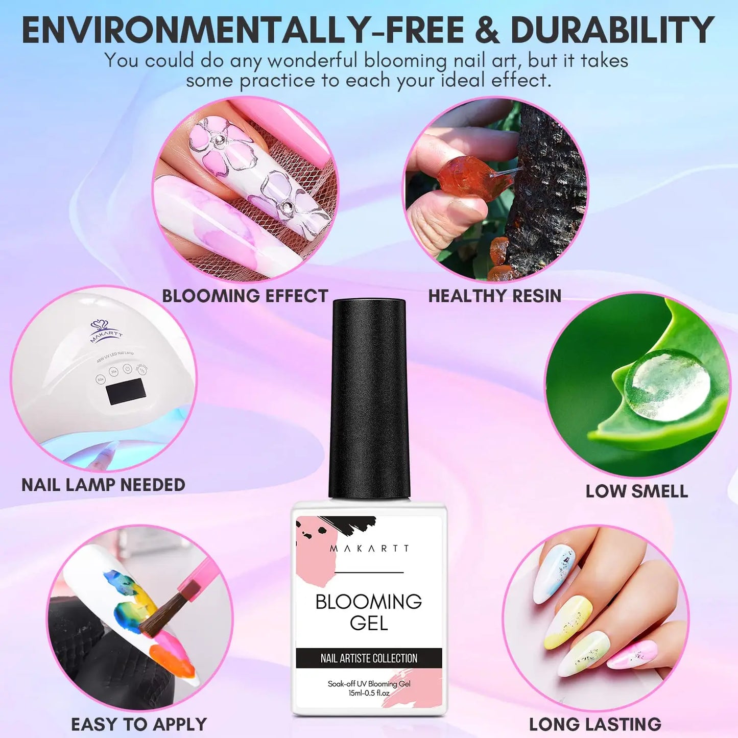 Clear Blooming Gel–15ml UV LED Soak Off Nail Art Polish