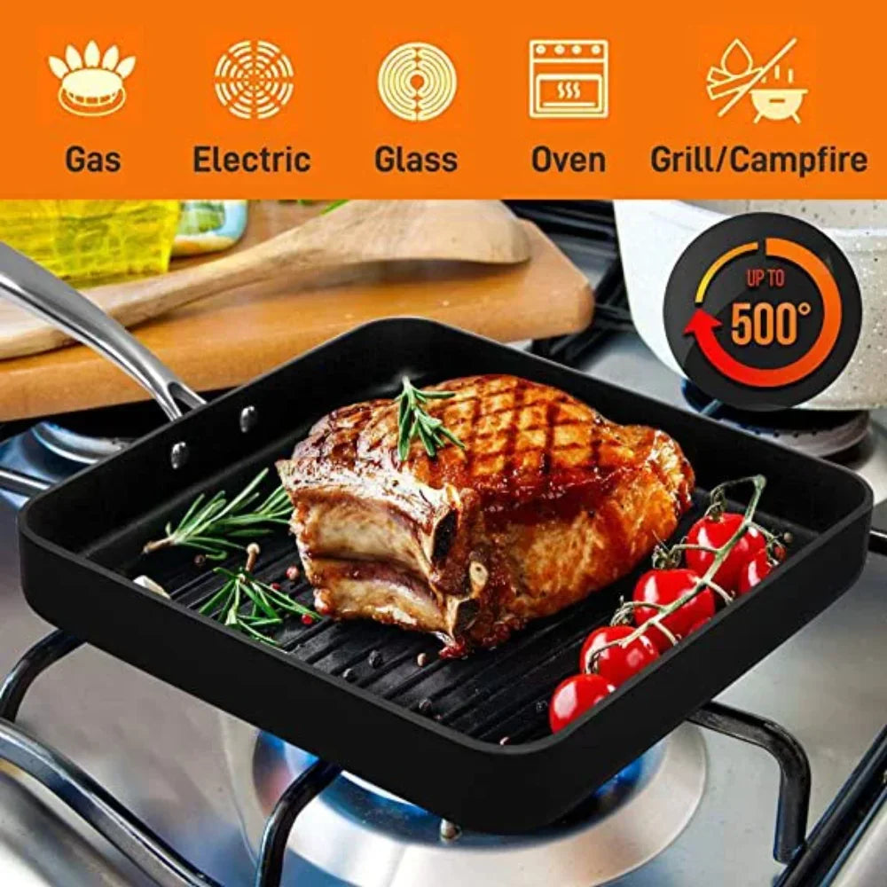 Nonstick Stove Top Hard Anodized Nonstick Grill & Griddle Pan