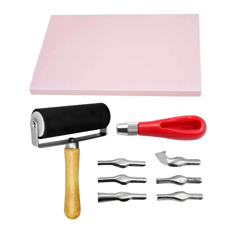 Rubber Stamp Making Kit with Block Printing Tool