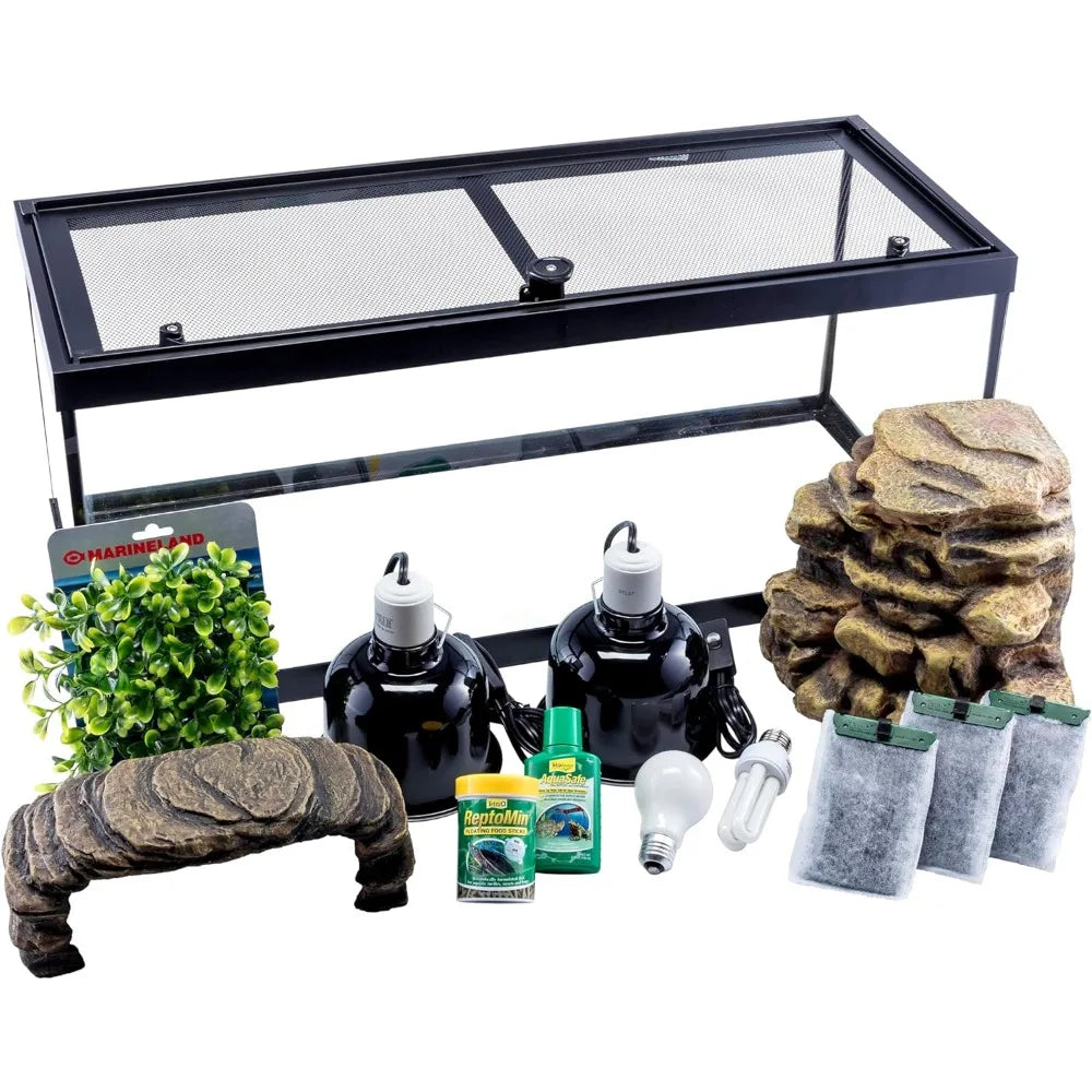 Aquatic Turtle Deluxe Kit 20 Gallons with Filter and Heating Lamps