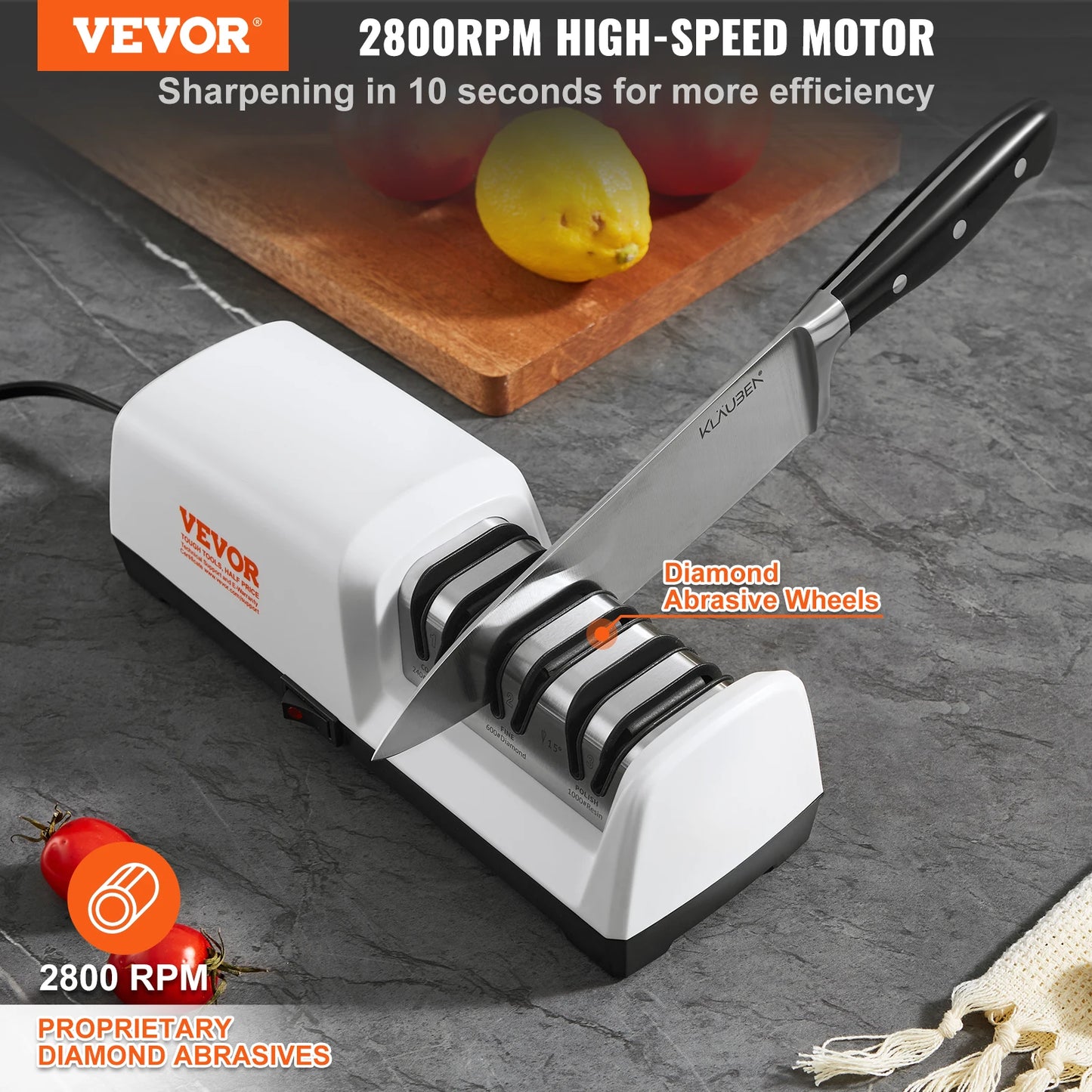 Electric Kitchen Knife Sharpener 3 Stages  for Quick Sharpening & Polishing  Professional