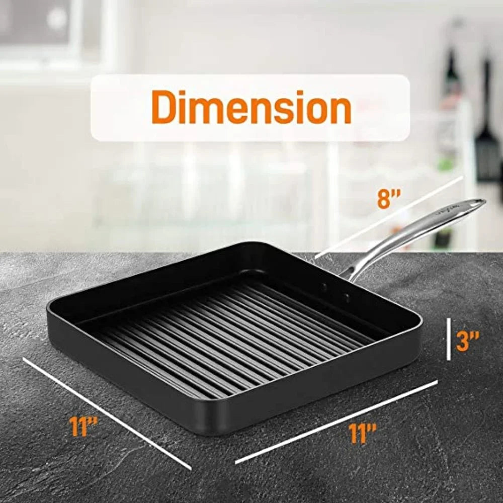 Nonstick Stove Top Hard Anodized Nonstick Grill & Griddle Pan