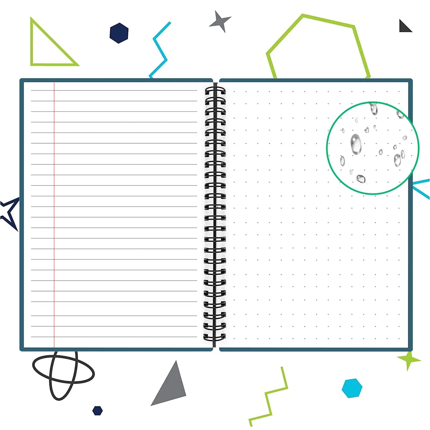 Reusable Digital Smart Notebook A4 Lined Dotted with Erasable Pen and Wipe for Sketch Cloud Storage