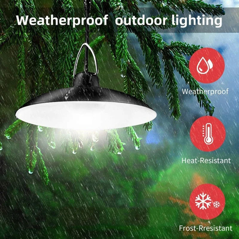 Waterproof Double Head Outdoor Indoor Solar Pendant Light with Remote Control