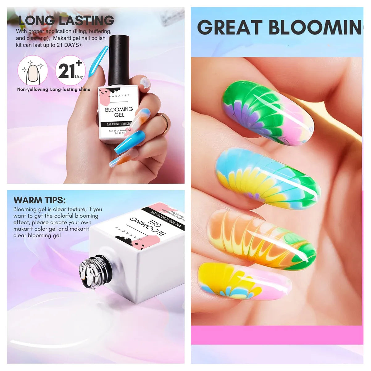 Clear Blooming Gel–15ml UV LED Soak Off Nail Art Polish