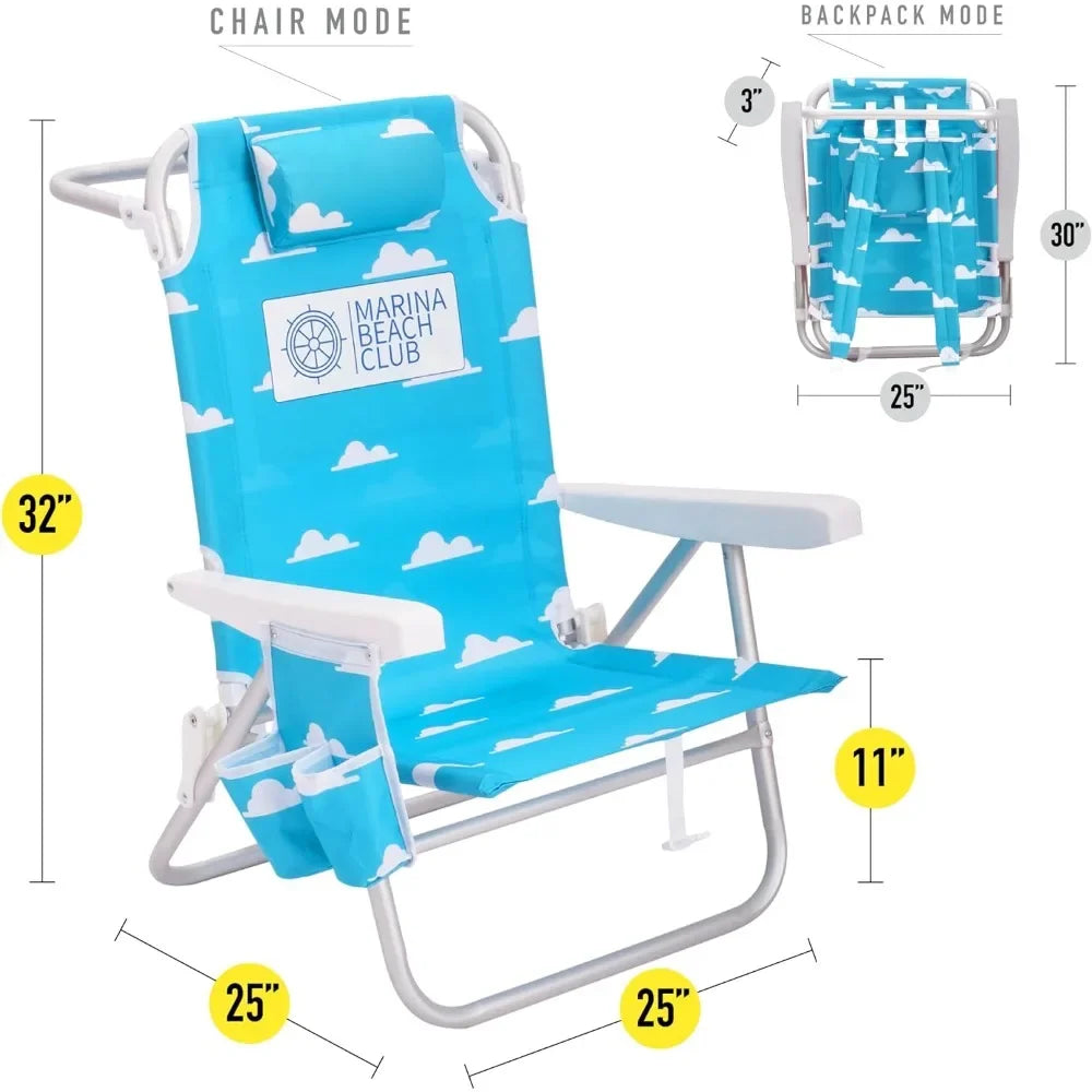 Beach Chair 2-Pack,180° adjustable, Foldable Patio Recliner.